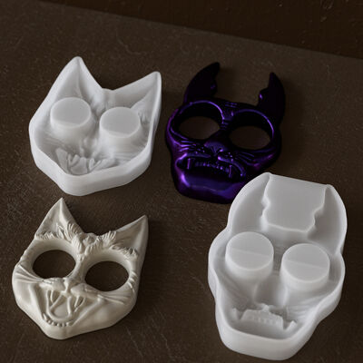 Halloween DIY Alien Devil Cat Head Tiger Head Outdoor Self Defense Hand Chain Keychain Silicone Mold