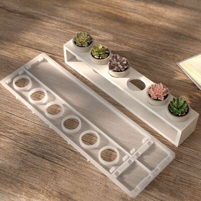 DIY Aromatherapy Gypsum Resin Mold Simple Assembly Six Grid Cup Storage Display Rack Silicone Mold