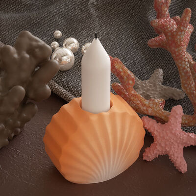 DIY Gypsum Cement Shell Candlestick Mold Striped Shell Flower Vase Candleholder Mirror Dropping Silicone Mold