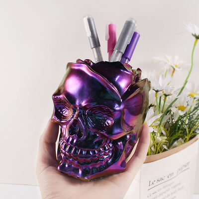 Crystal Dropper Resin Rose Skull Pen Holder Silicone Mold DIY Gypsum Cement Ornament Grinder