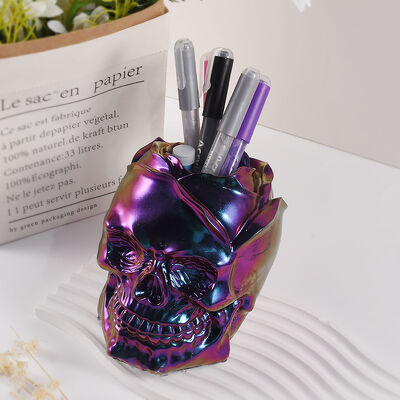 Crystal Dropper Resin Rose Skull Pen Holder Silicone Mold DIY Gypsum Cement Ornament Grinder