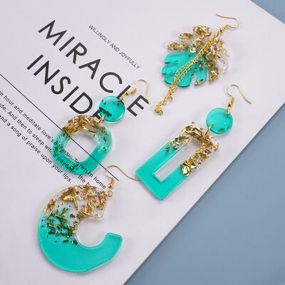 DIY Drip Glue Mold Earring Pendant Homemade Jewelry Earnail Pendant Decorative Silicone Mold Wholesale