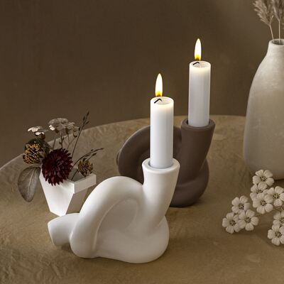 Aromatherapy Gypsum Cement Creative European Knot Long Candle Holder Gypsum Ornament Silicone Mold