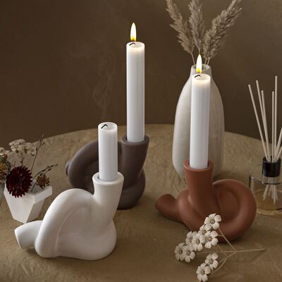 Aromatherapy Gypsum Cement Creative European Knot Long Candle Holder Gypsum Ornament Silicone Mold