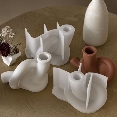 Aromatherapy Gypsum Cement Creative European Knot Long Candle Holder Gypsum Ornament Silicone Mold