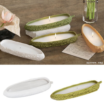 Resin Gypsum Bitter Gourd Storage Box Storage Can Grinding Tool DIY Aromatherapy Candle Cup Decoration Silicone Mold