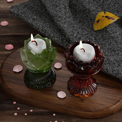 DIY Crystal Drop Glue Lotus Flower Mirror Base Integrated Candle Holder Ornament Silicone Mold