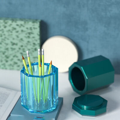 Crystal Dropper Gypsum DIY Grinding Tool Octagonal Pen Holder Storage Box Silicone Mold Source Wholesale