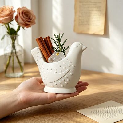 Ins Dot Relief Bird Storage Can, Platform, Silicone Mold, DIY Aromatherapy Gypsum Candle Container, Base Mold