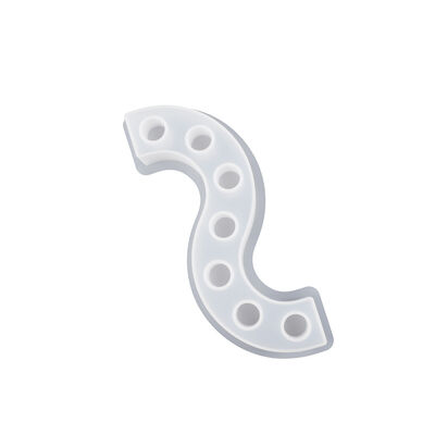 DIY Crystal Dropper Resin Gypsum Ornament S-shaped 7-hole Long Column Candle Stand, Candle Holder Silicone Mold
