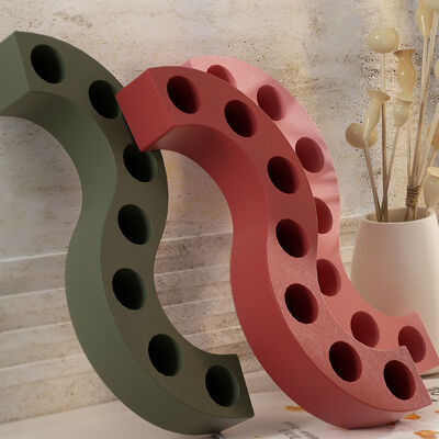 DIY Crystal Dropper Resin Gypsum Ornament S-shaped 7-hole Long Column Candle Stand, Candle Holder Silicone Mold