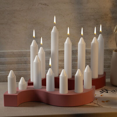 DIY Crystal Dropper Resin Gypsum Ornament S-shaped 7-hole Long Column Candle Stand, Candle Holder Silicone Mold