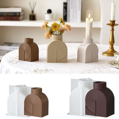 Nordic Ins Style Geometric Spiral Vase Silicone Mold Aromatherapy Gypsum Cement Candle DIY Home Decoration Mold