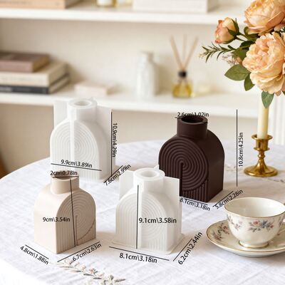 Nordic Ins Style Geometric Spiral Vase Silicone Mold Aromatherapy Gypsum Cement Candle DIY Home Decoration Mold