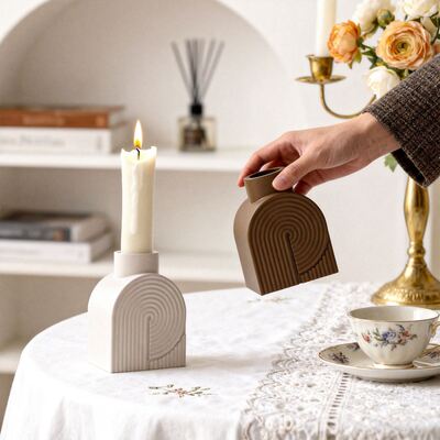 Nordic Ins Style Geometric Spiral Vase Silicone Mold Aromatherapy Gypsum Cement Candle DIY Home Decoration Mold
