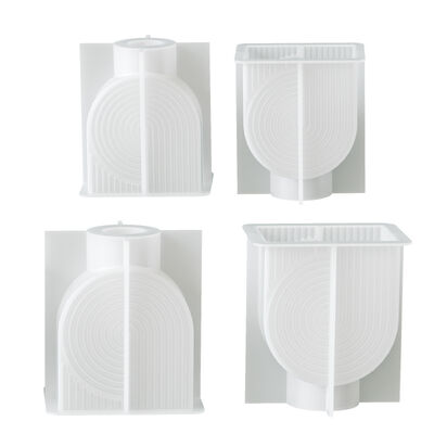 Nordic Ins Style Geometric Spiral Vase Silicone Mold Aromatherapy Gypsum Cement Candle DIY Home Decoration Mold