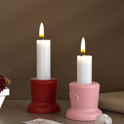 Love Cylinder Trapezoidal Candle Holder Base Dropper Mold DIY Aromatherapy Gypsum Candle Holder Silicone Mold