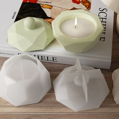 DIY Crystal Dropper Cement Storage Tank, Silicone Grinding, Polygonal Diamond Shaped Gypsum Candle Cup Decoration, Silicone Mold