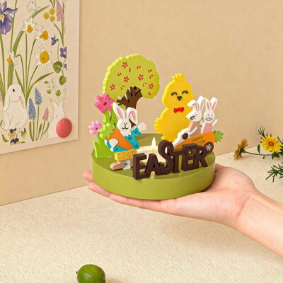 Easter Candle Holder Insert Board Ornament Silicone Mold DIY Spring New Life Flourishing All Things Su English Mold