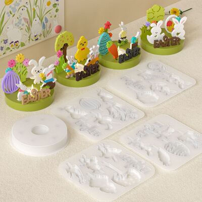 Easter Candle Holder Insert Board Ornament Silicone Mold DIY Spring New Life Flourishing All Things Su English Mold