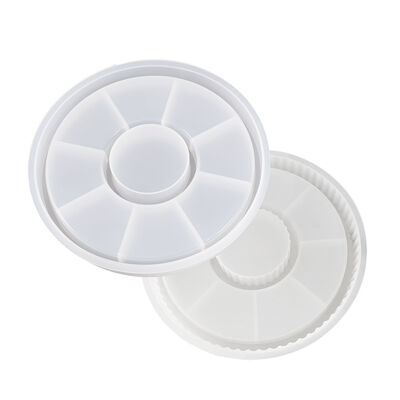 DIY Adhesive Gypsum Cement Striped Circular Storage Tray With Hollow Striped Tray, Dish, Gypsum Silicone Mold
