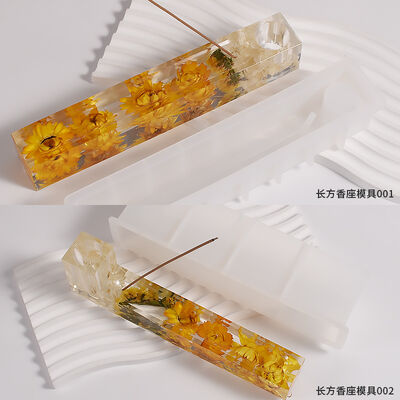 DIY Crystal Dropping Glue Geometric Strip Candle Stand Incense Insertion Ornament Grinding Gypsum Candle Stand Incense Stand Silicone Mold