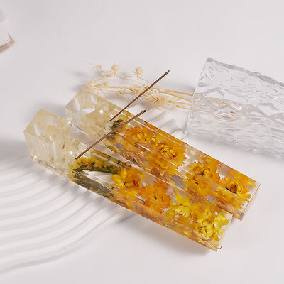DIY Crystal Dropping Glue Geometric Strip Candle Stand Incense Insertion Ornament Grinding Gypsum Candle Stand Incense Stand Silicone Mold