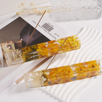 DIY Crystal Dropping Glue Geometric Strip Candle Stand Incense Insertion Ornament Grinding Gypsum Candle Stand Incense Stand Silicone Mold