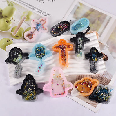 DIY Crystal Dropper Gum Mirror Demon Angel Quicksand Pendant Keychain Pendant Silicone Mold