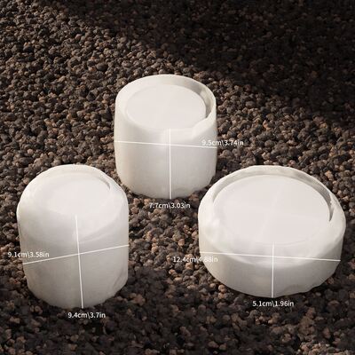 Dropping Glue Circular Space Storage Box Storage Bowl, Moon Patterned Candle Cup, Aromatherapy Gypsum Silicone Mold