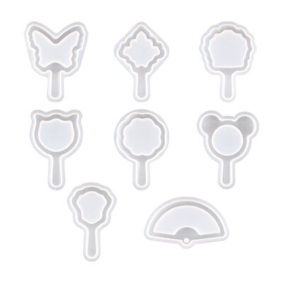 DIY Crystal Dropping Gel Butterfly Bear Leaf Fan Drifting Sand Pendant Keychain Pendant Silicone Mold