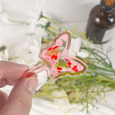 DIY Crystal Dropping Gel Butterfly Bear Leaf Fan Drifting Sand Pendant Keychain Pendant Silicone Mold