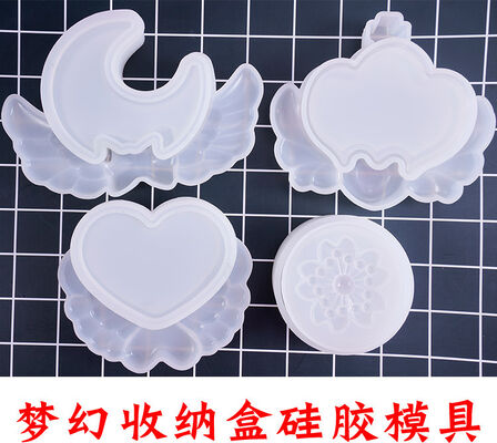 Crystal Drip Glue Mold DIY Handmade Storage Box Jewelry Box Love Crown Moon Cherry Blossom Silicone Mold