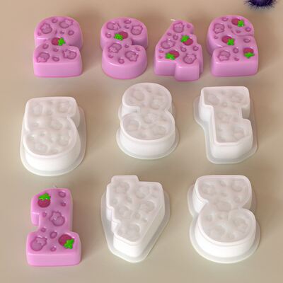 Strawberry Digital Mirror Table Silicone Mold DIY Aromatherapy Gypsum Digital Gift Candle Mold