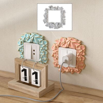 European Style Flower Wreath Switch Panel Decorative Mold DIY Wall Mural Hand-painted Painting Frame Silicone Mold