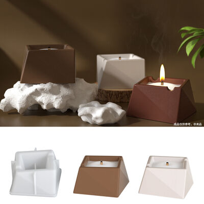 Irregular Cut Square Flower Pot Storage Can Silicone Mold DIY Aromatherapy Candle Cup Dropping Mold