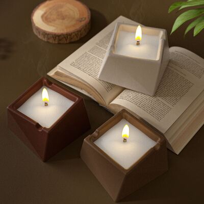 Irregular Cut Square Flower Pot Storage Can Silicone Mold DIY Aromatherapy Candle Cup Dropping Mold