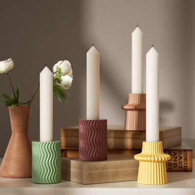 Nordic Ins Style Striped Cylindrical Candle Holder Silicone Mold DIY Aromatherapy Candle Base Gypsum Mold
