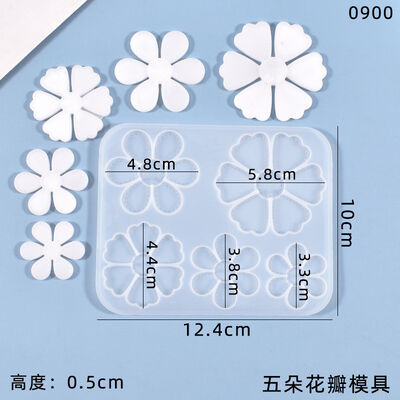 DIY Crystal Drop Glue Small Flower Mold Petal Earrings Earrings Hanging Pendant Jewelry Flower Silicone Mold