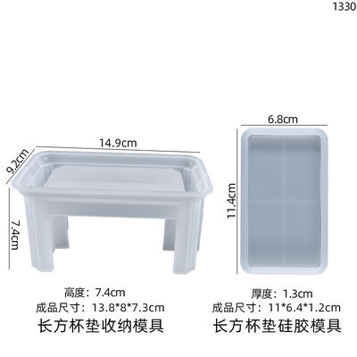 DIY Crystal Dropper Coaster Set Mold Rectangular Coaster Set Rectangular Swing Table Silicone Mold