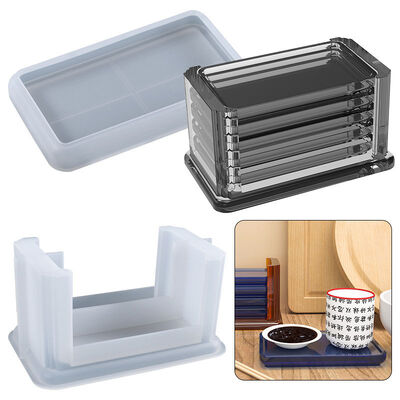 DIY Crystal Dropper Coaster Set Mold Rectangular Coaster Set Rectangular Swing Table Silicone Mold