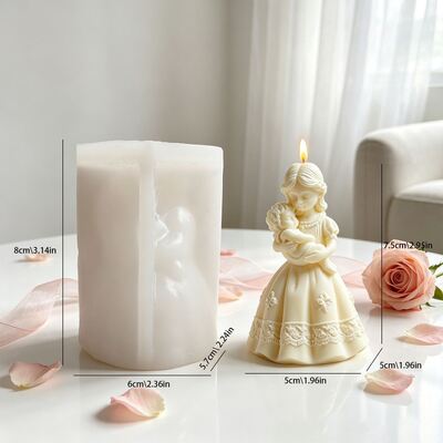 Ins Wind Hug Baby Girl Aromatherapy Candle Silicone Mold DIY Mother's Love Theme Handmade Soap Gypsum Mold