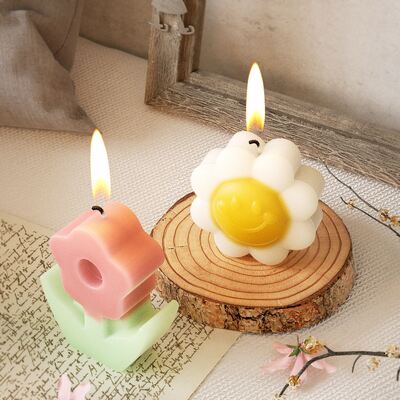 Wholesale Resin Sunflower Flower Ornament Scented Candle Gypsum Plant Stand Silicone Mold