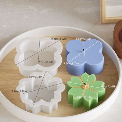 DIY Crystal Dropper Resin Gypsum Four Leaf Clover Five Leaf Petal Flower Candle Ornament Silicone Mold