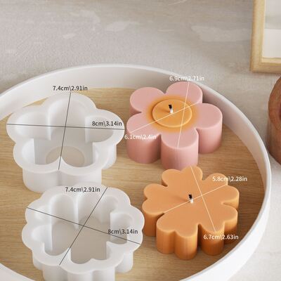 DIY Crystal Dropper Resin Gypsum Four Leaf Clover Five Leaf Petal Flower Candle Ornament Silicone Mold