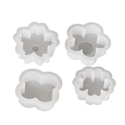DIY Crystal Dropper Resin Gypsum Four Leaf Clover Five Leaf Petal Flower Candle Ornament Silicone Mold