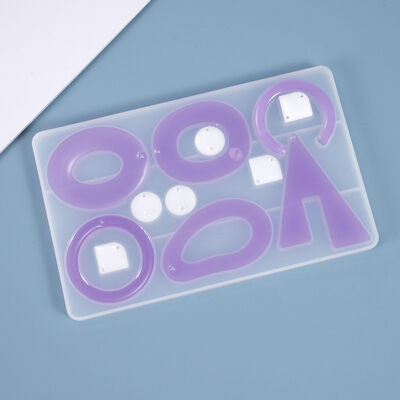 DIY Crystal Drop Adhesive Earring Mold, Geometric O-shaped C-shaped Earring Pendant, Earring Accessory, Silicone Mold