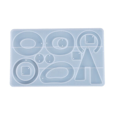 DIY Crystal Drop Adhesive Earring Mold, Geometric O-shaped C-shaped Earring Pendant, Earring Accessory, Silicone Mold