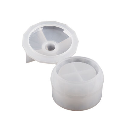 Resin Dropper Cut Surface Circular Diamond Storage Can DIY Gypsum Ashtray Storage Box Silicone Mold