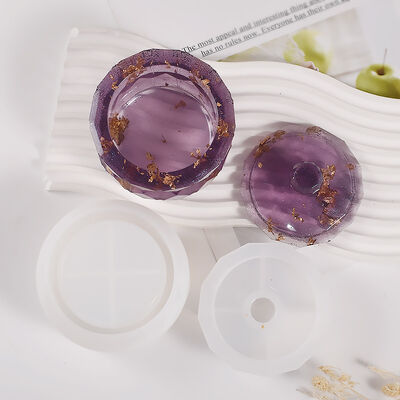Resin Dropper Cut Surface Circular Diamond Storage Can DIY Gypsum Ashtray Storage Box Silicone Mold